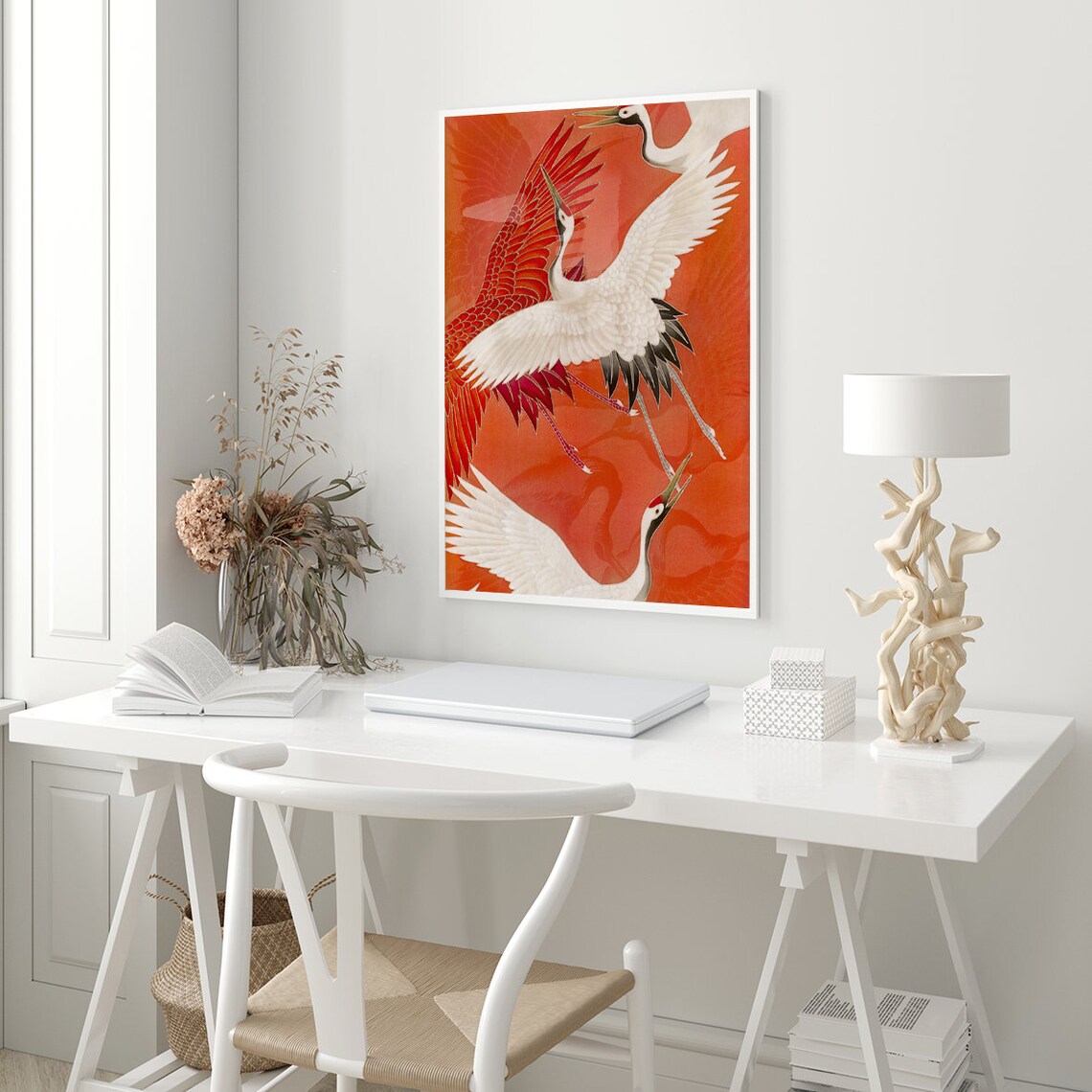 Japanese Cranes Japanese Poster Fine Art Print - Image 3