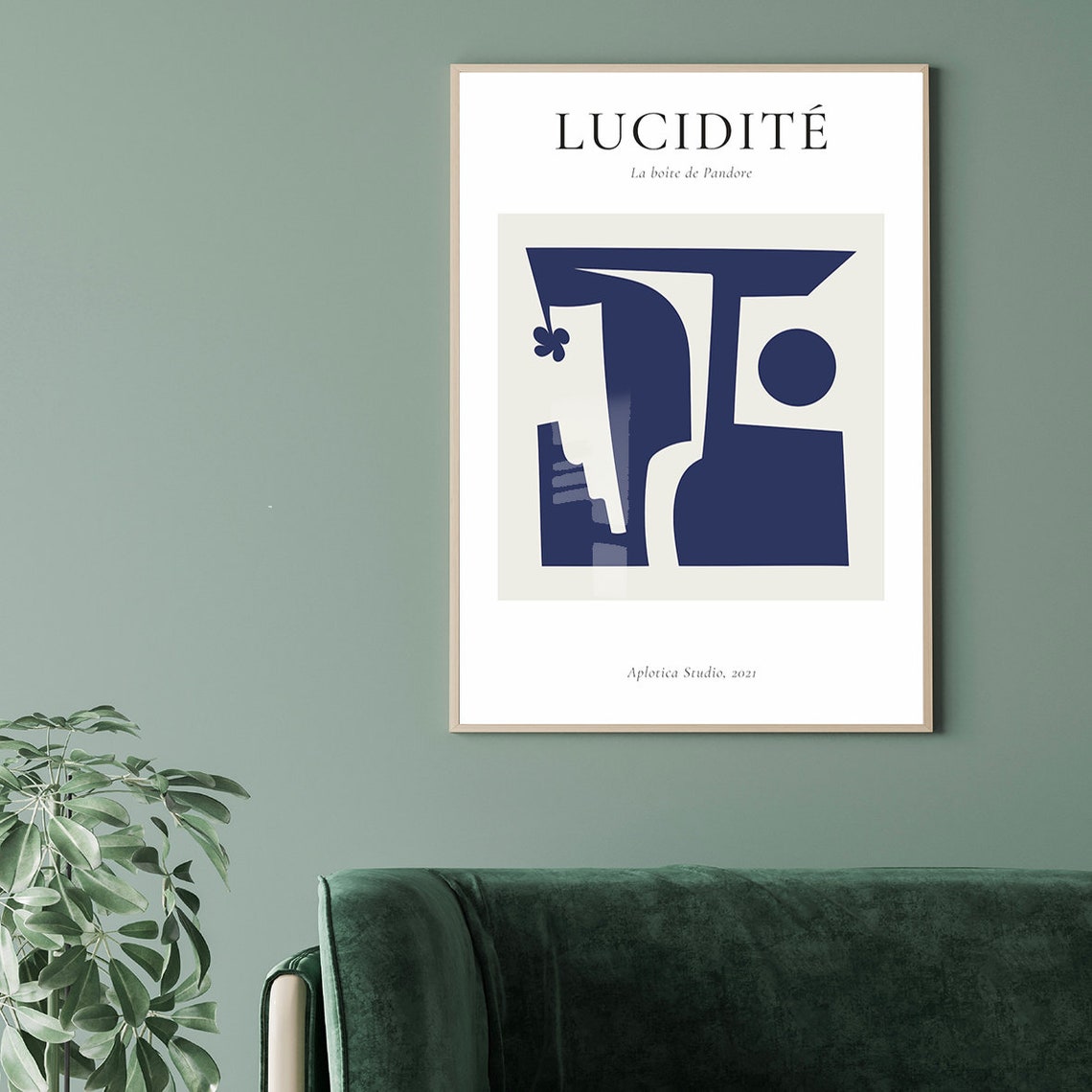 Lucidité Navy Blue Matisse Style Cutout Figure Exhibition Poster - Image 2