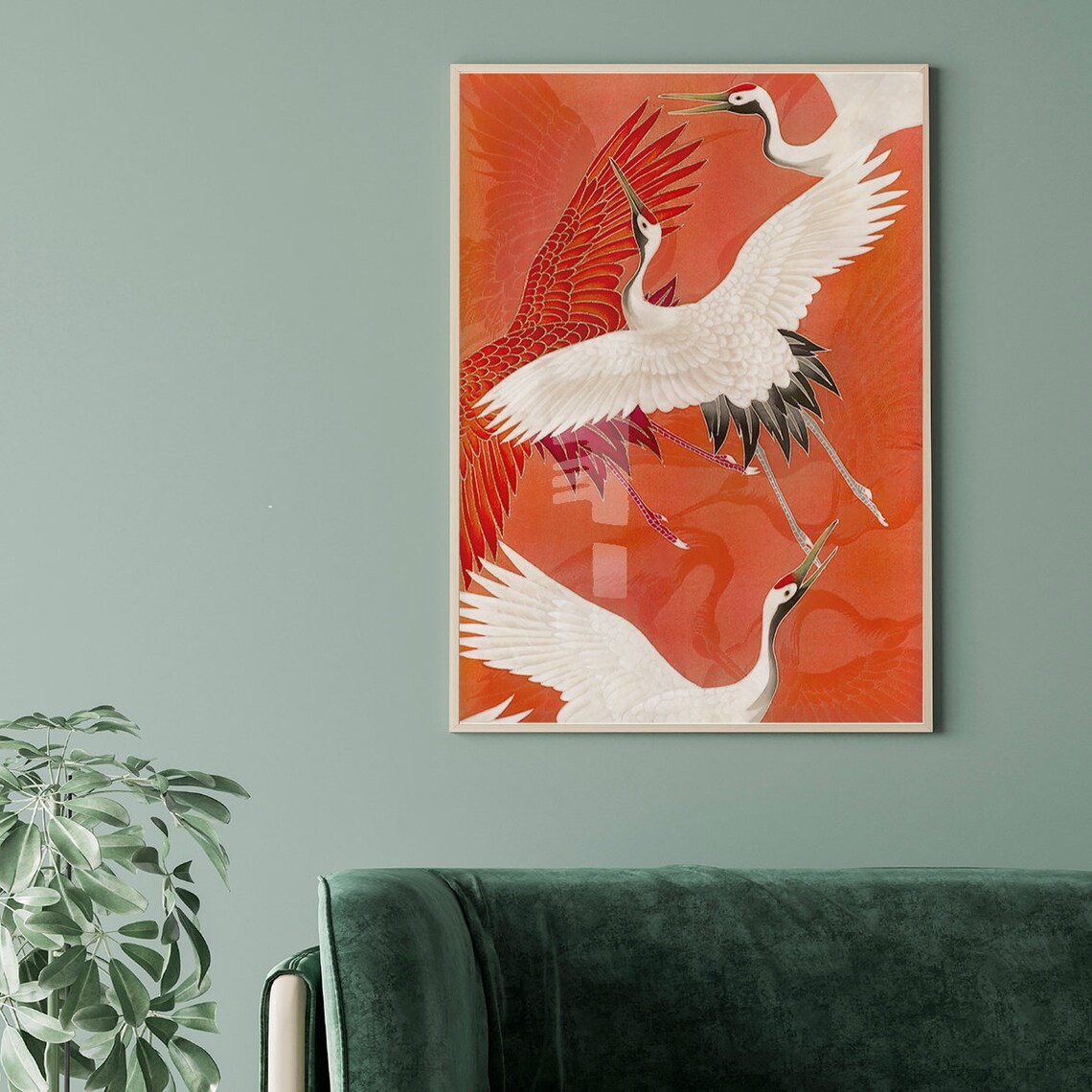 Japanese Cranes Japanese Poster Fine Art Print - Image 2