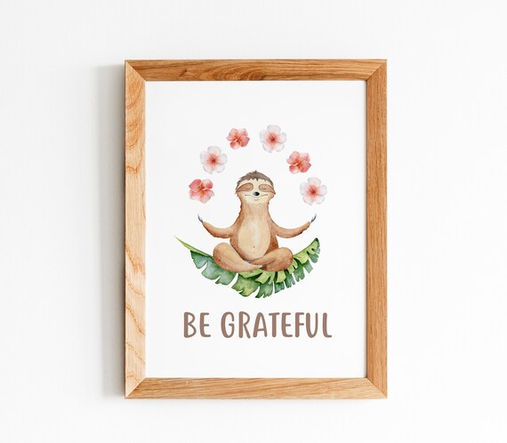 Sloth Baby Nursery Decor, Cute Art Print