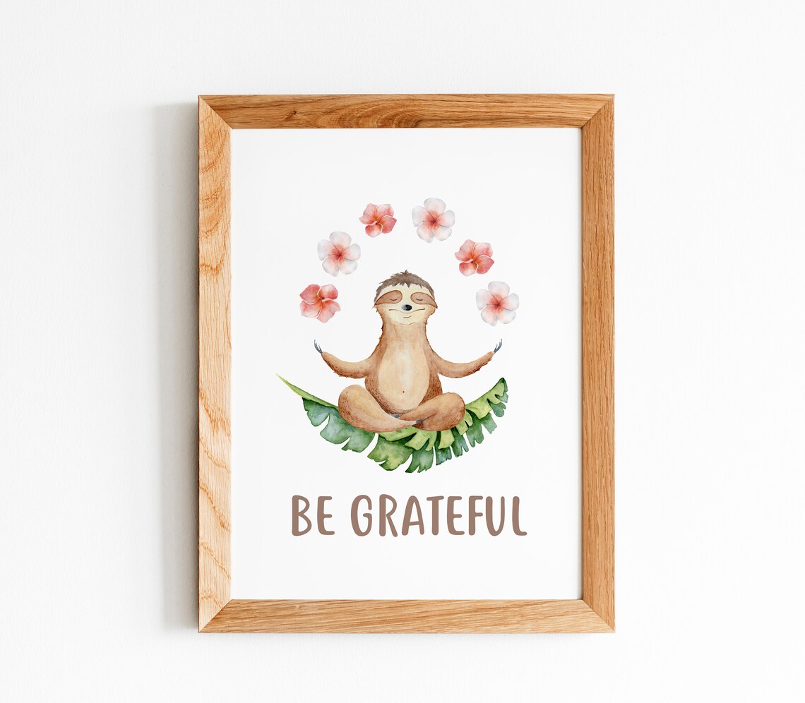 Sloth Baby Nursery Decor, Cute Art Print