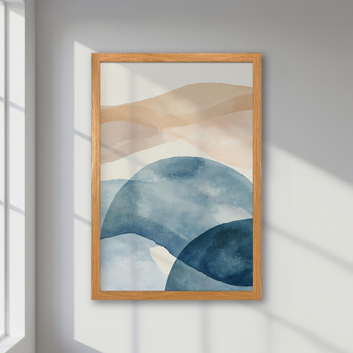Abstract Ocean Wave, Pastel Minimalist Boho Poster