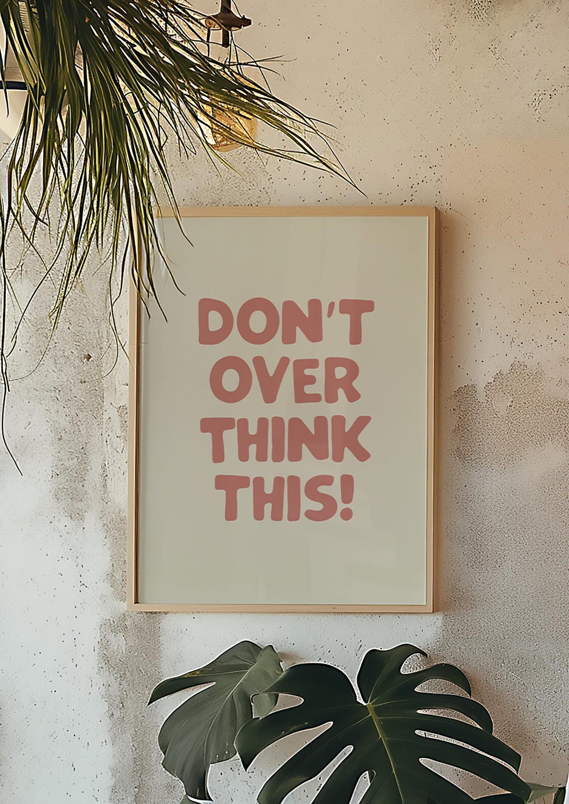 Dont Overthink This Quote Print Mental Health Wall Art Minimalist Motivational Wall Art For Home Office Decor Study Room - Image 2