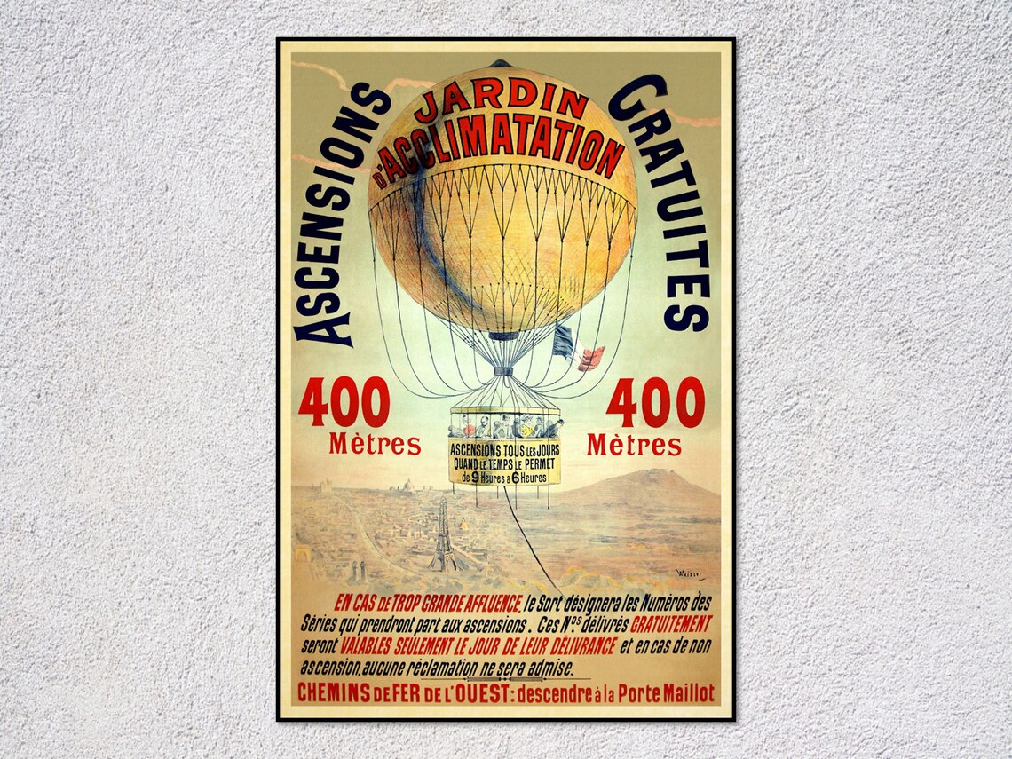 Jardin D'Acclimatation 1898 Vintage Travel Poster - Image 2