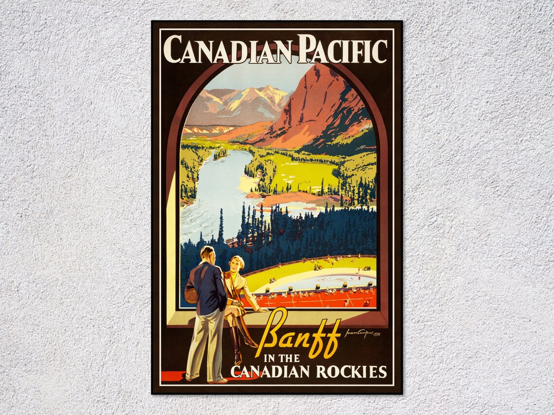Vintage Canadian Rockies Travel Poster, Banff National Park - Image 2