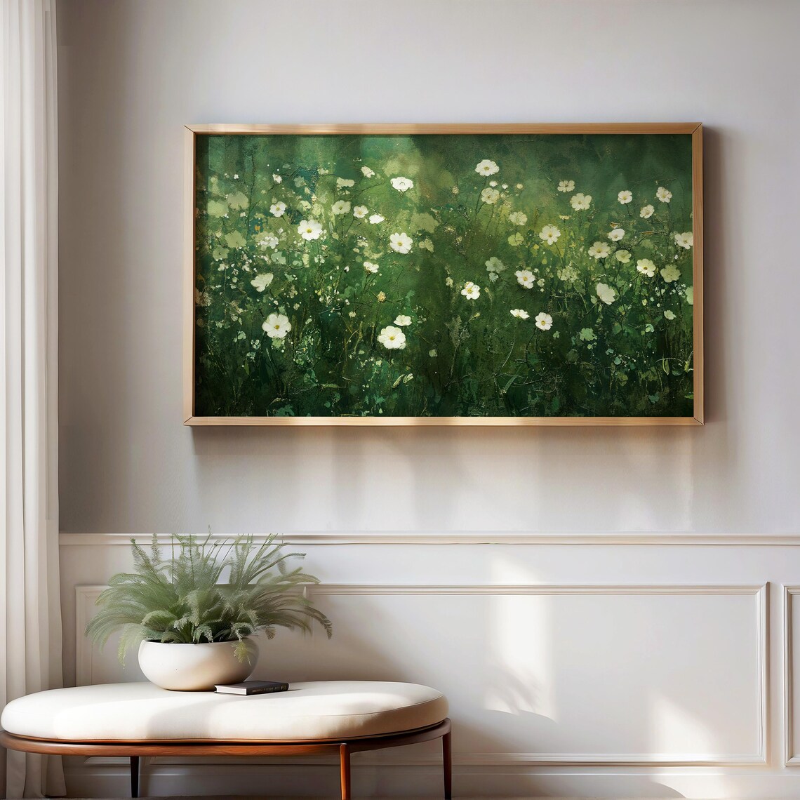Spring Wildflowers Garden Vintage Textured Art Print - Image 3