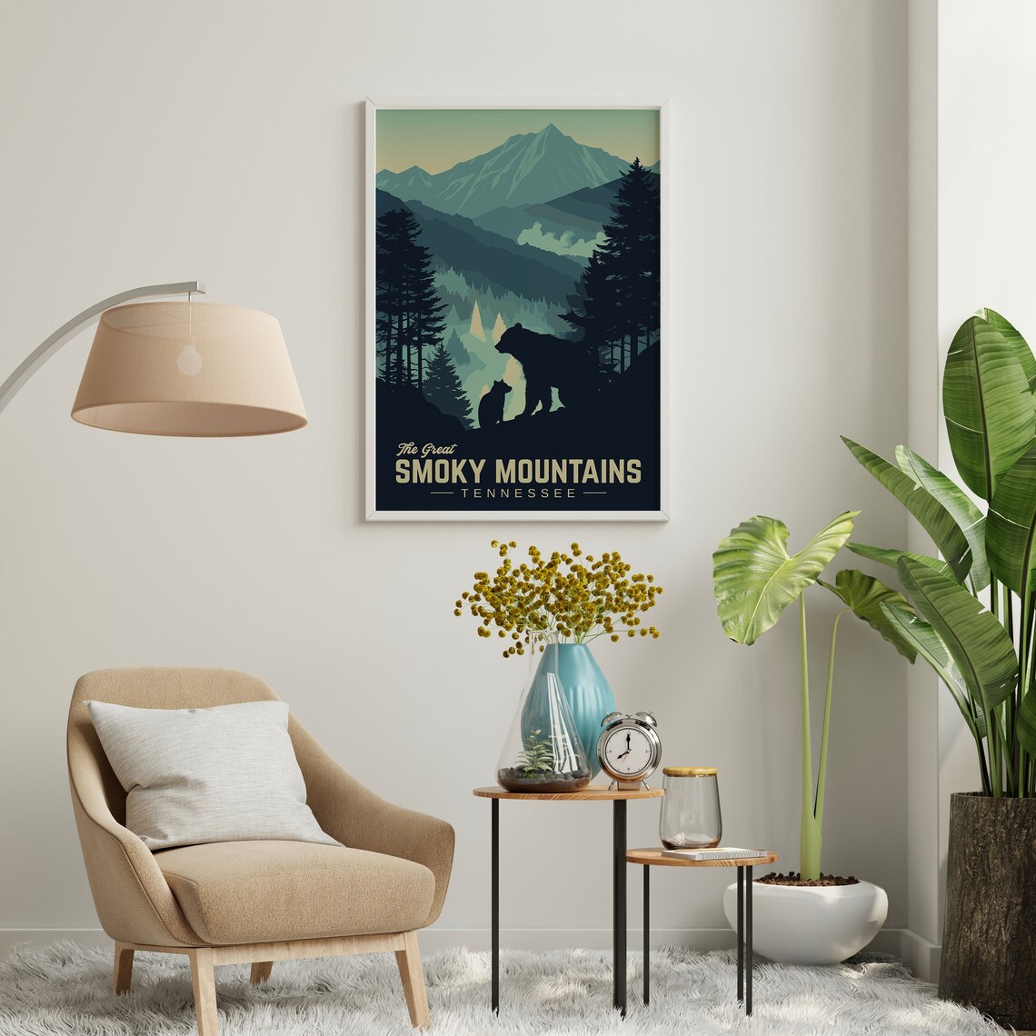 Great Smoky Mountains Vintage Travel Poster, Bears - Image 3