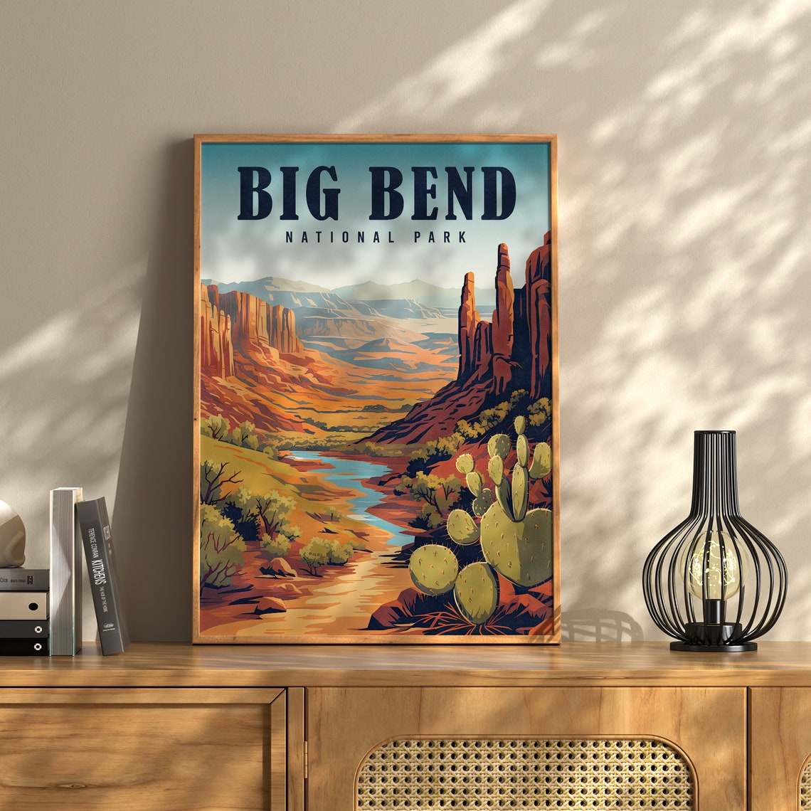 Big Bend National Park Desert Canyon River Cactus Travel Poster