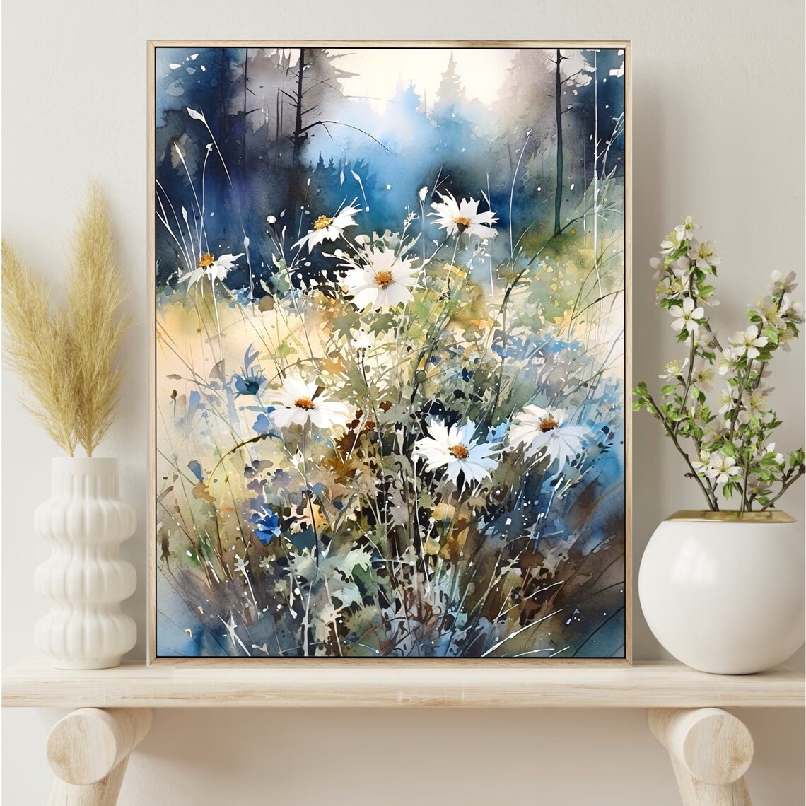 Forest Glade Watercolor Art Print, Wildflowers - Image 4