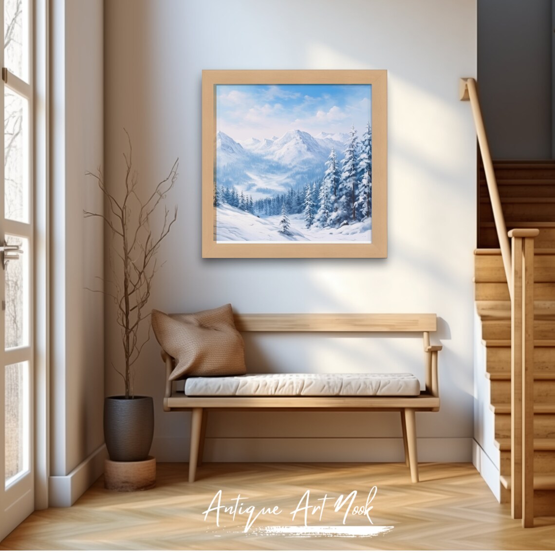Canadian Mountains Laurentian Pine Trees, Vintage Style Art Print - Image 2