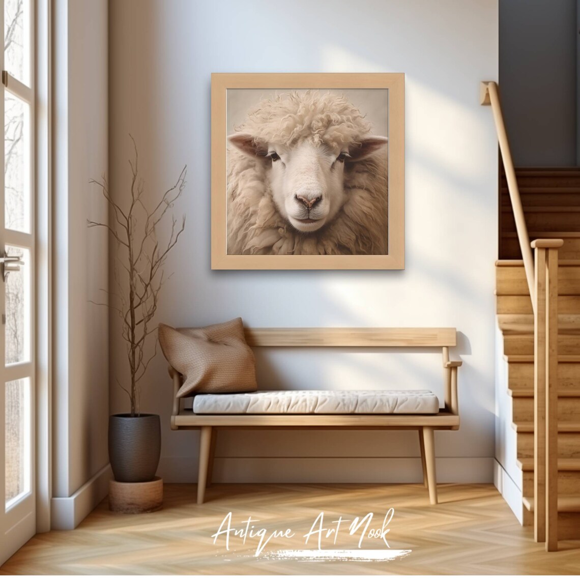 Sheep Wall Art, Cottagecore Landscape Art Print - Image 3