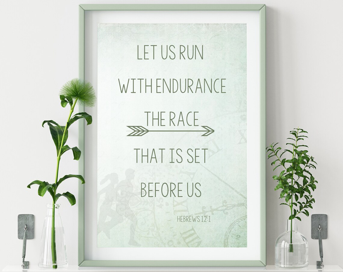 Hebrews 12:1 Bible Verse Inspirational Scripture Art Print - Image 4