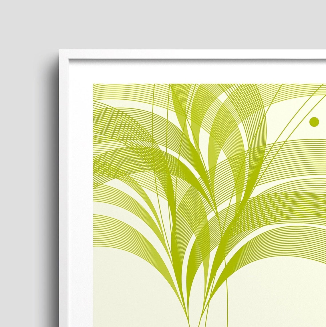 Black Palm Frond Line Art on White Modern Botanical Art Poster - Image 2