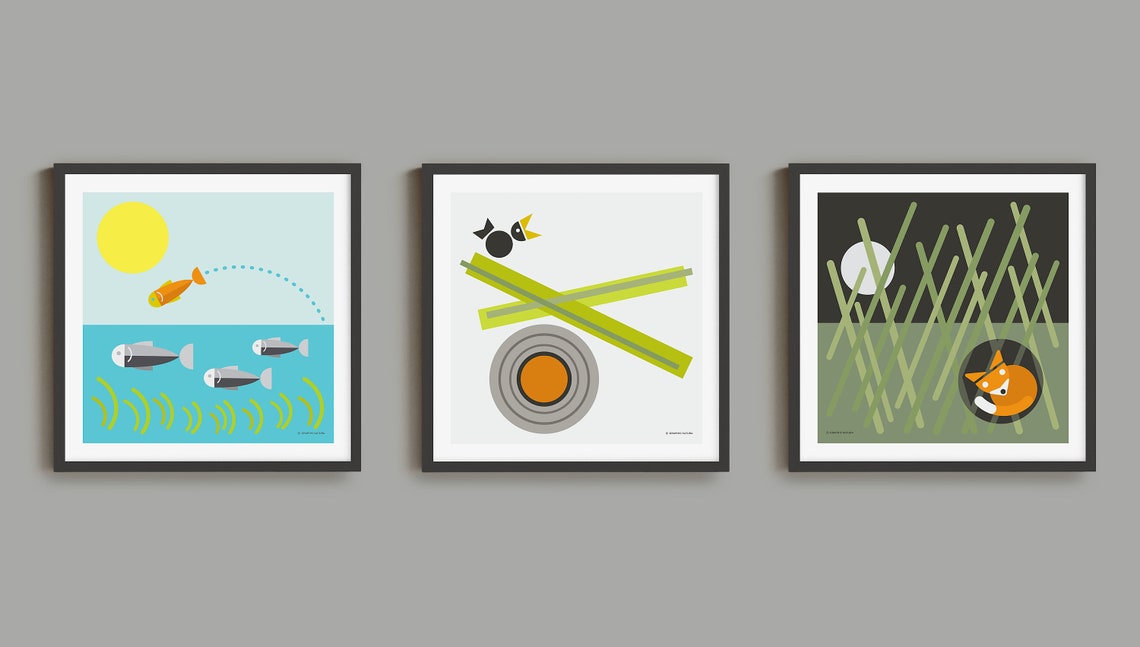 Protect Preserve Leaping Fish Conservation Wildlife Scene Poster - Image 3