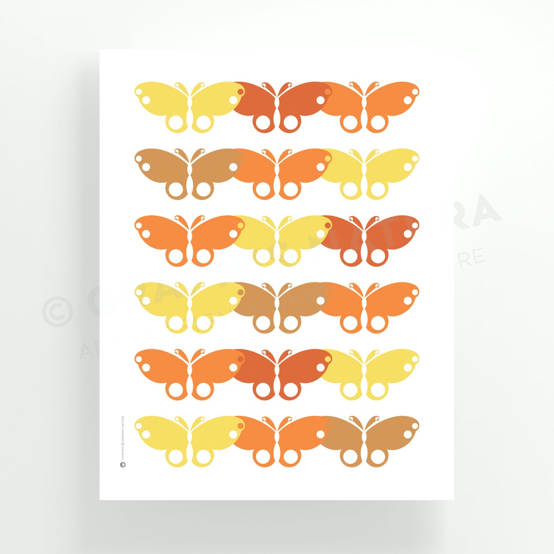 Butterfly Art Print Butterfly Wall Art Minimalist Orange Yellow Butterfly Poster Nature Inspired Art Modern Decor One Of A Kind Gift - Image 2