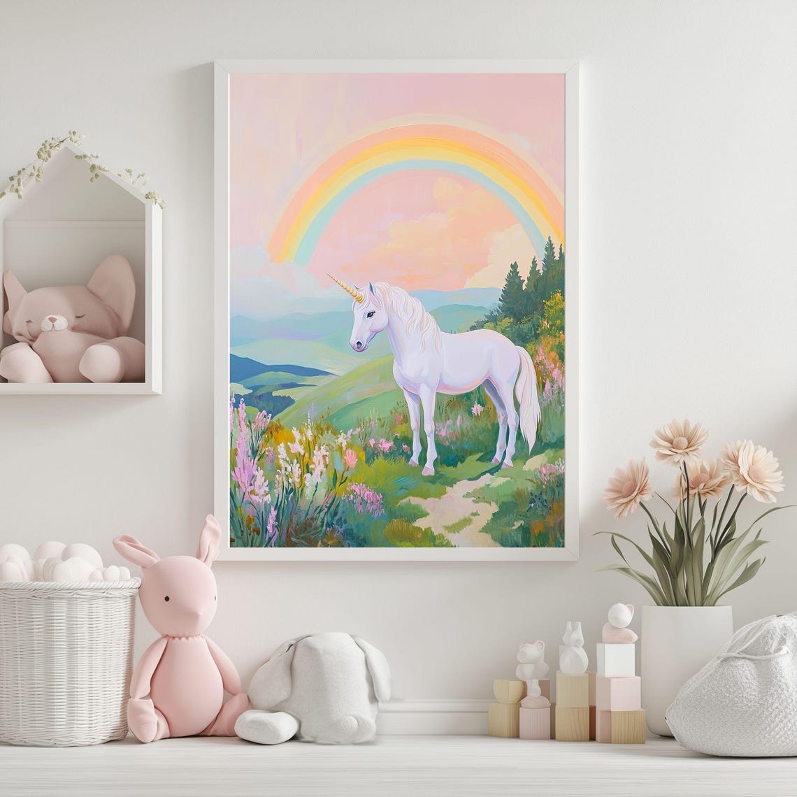 Unicorn Fantasy Nursery Art Print, Mystical Horse Poster - Image 2