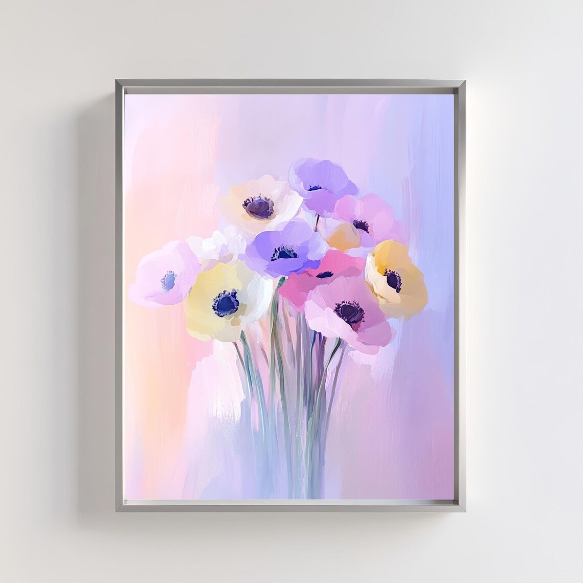 Pastel Flower Abstract Floral Art Print, Nursery Decor