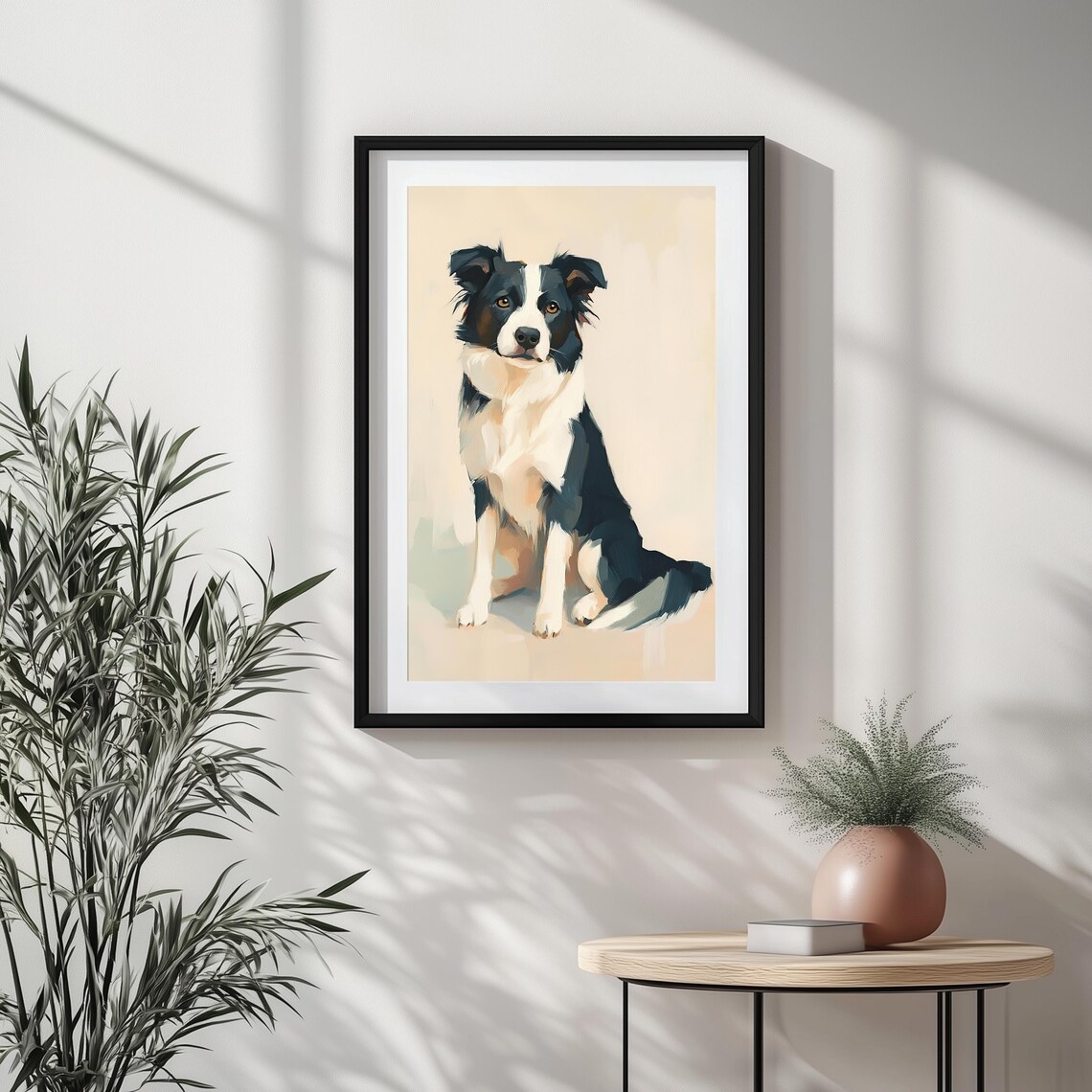 Border Collie Minimalist Dog Portrait Art Print - Image 2