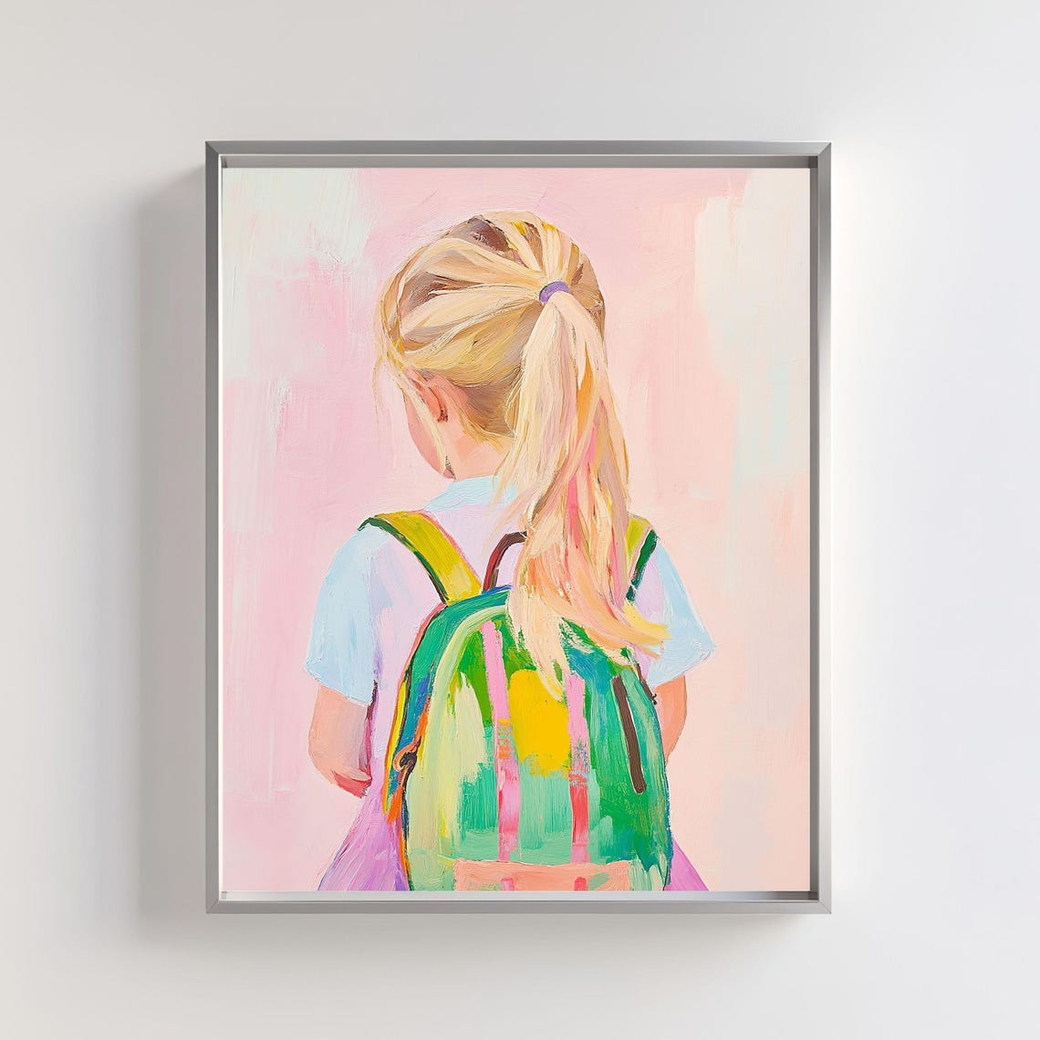 Girls With Backpack Artful Art Print Artful Kids Room Art Poster Illustrative School Girl Girl Back To School Art