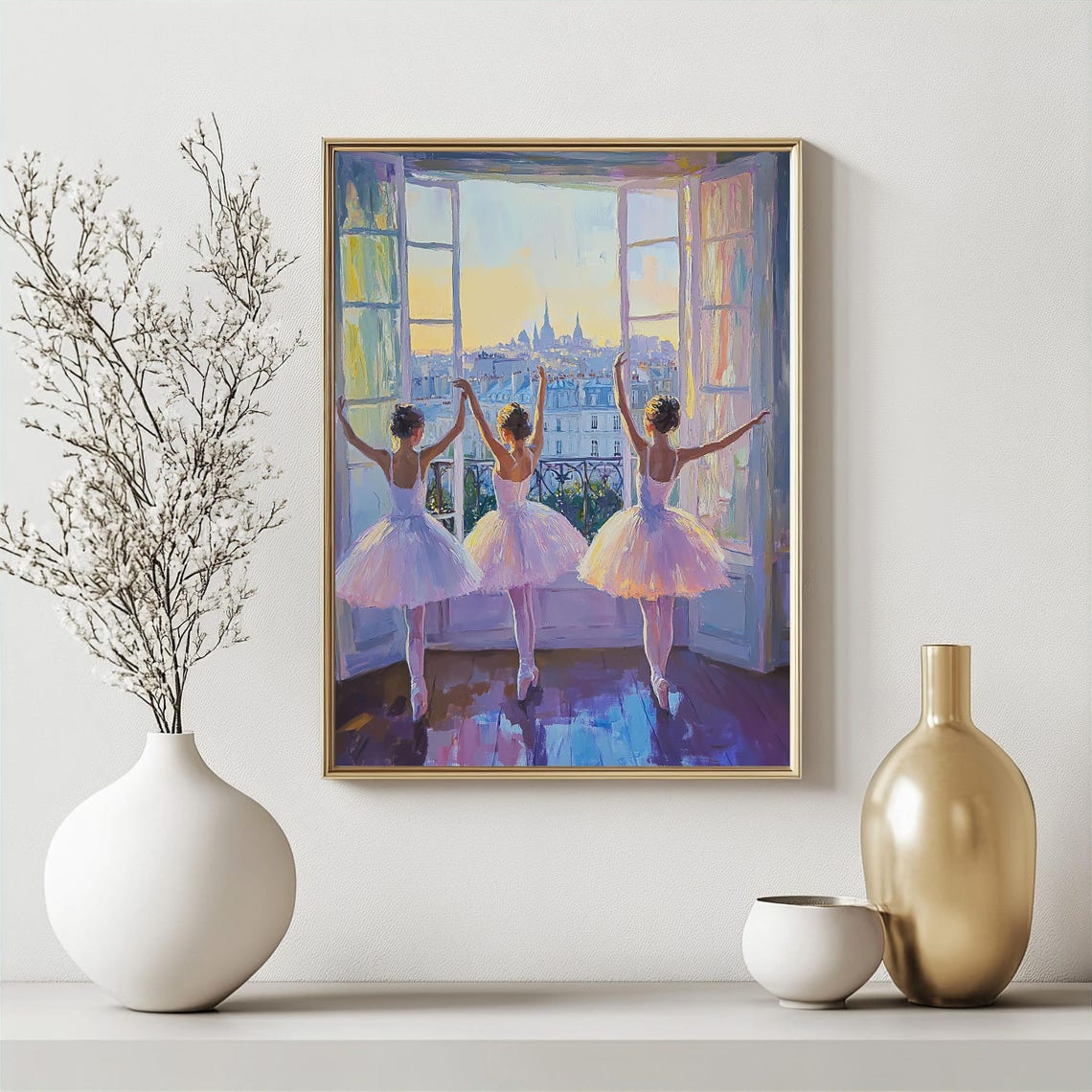 Ballerina Wall Art, Parisian Sunset Scene Art Print - Image 4
