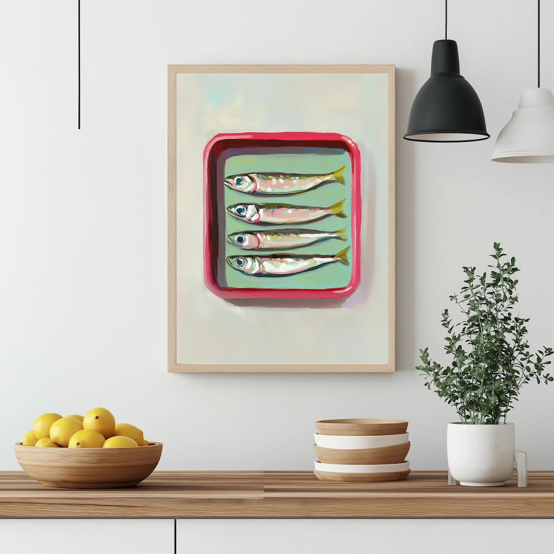 Tinned Sardines Art Print, Sardine Kitchen Decor - Image 2