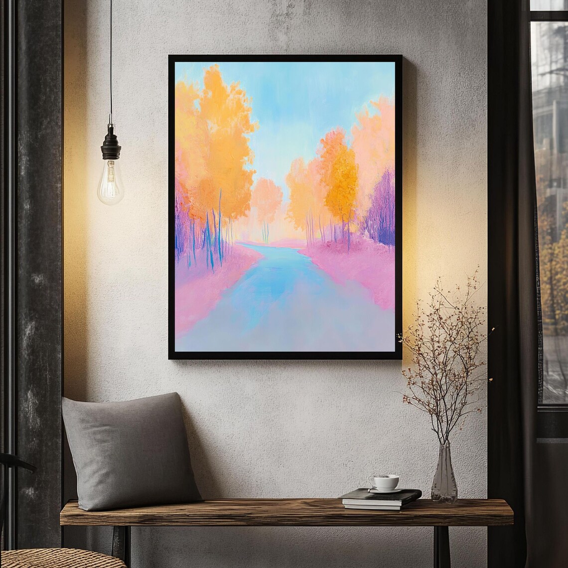 Serene Autumn Trees And Pathway Art Print - Image 2