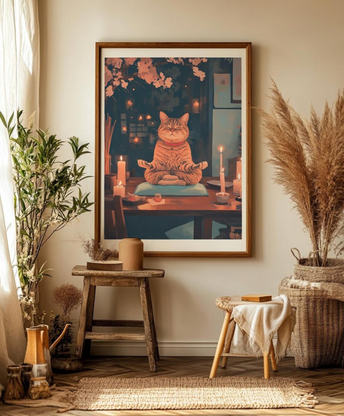 Yoga Cat, Funny Zen Decor Poster Print - Image 2
