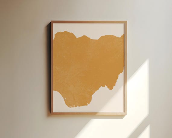 Maximalist Wall Art Map Of Nigeria Custom Location Print Decor