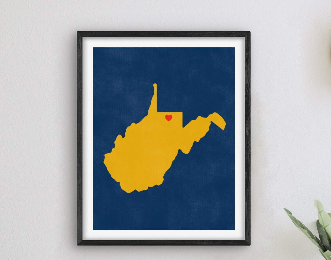 Morgantown West Virginia College Map Art Print