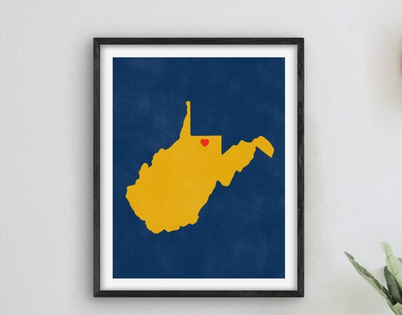 Morgantown West Virginia College Map Art Print
