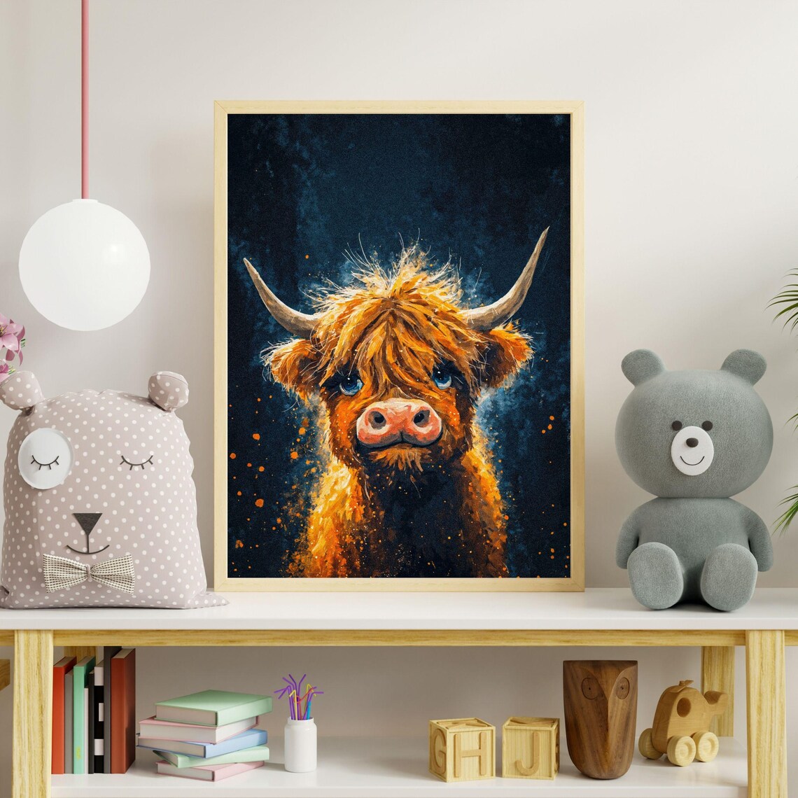 Baby Highland Cow Art Print, Nursery Decor - Image 2