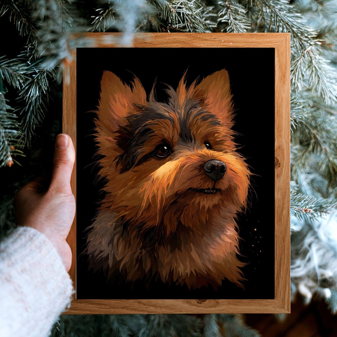 Australian Terrier Portrait Small Loyal Dog Painting Wall Art - Image 5