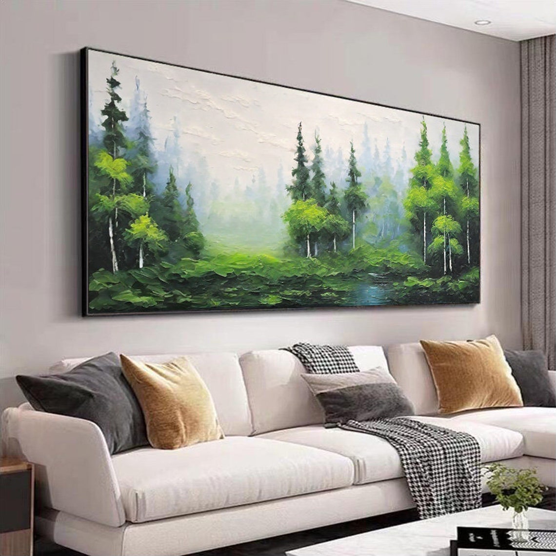 Serene Misty Green Forest Landscape With Tall Pine Trees Poster - Image 5