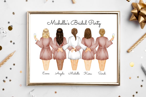 Michelle's Bridal Party Personalized Bridesmaid Robe Portrait Poster