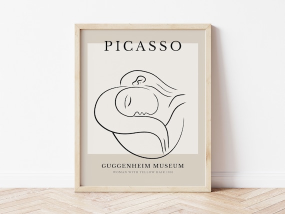 Picasso Exhibition Poster Sleeping Woman With Yellow Hair Line Art Version