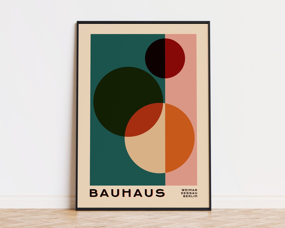 Bauhaus Retro Poster, Geometric Mid-Century Print - Image 2