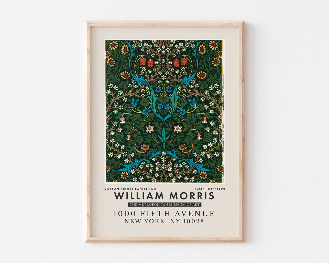 William Morris Exhibition Poster, Botanical Tulips