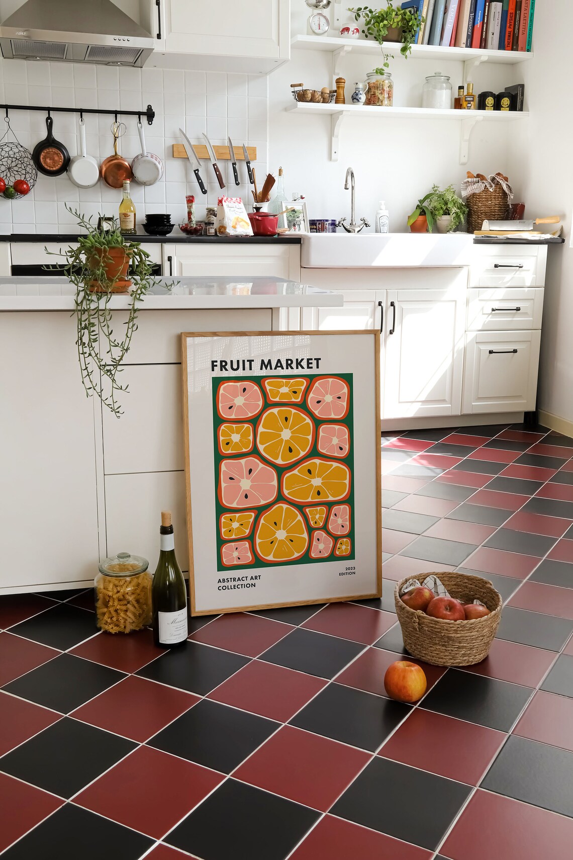 Retro Kitchen Fruit Market Art Print, Vintage Dining - Image 3