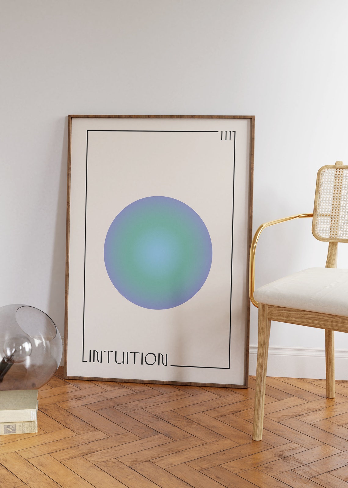 Angel Number 1111 Intuition Blue Gradient Circle Aura Poster - Image 2