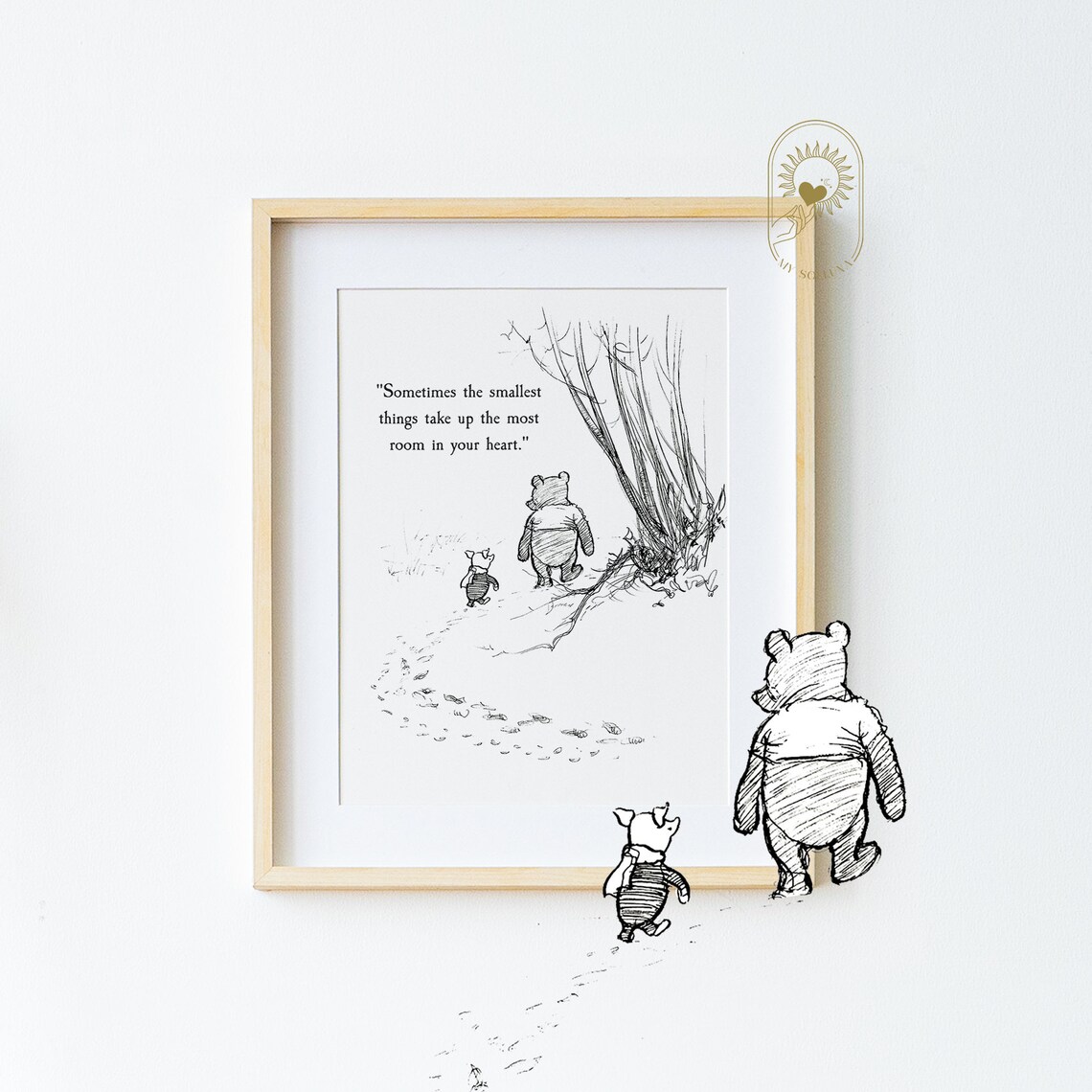 Winnie The Pooh Quote, Vintage Christening Nursery Print