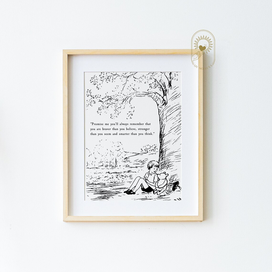 Promise Mewinnie The Pooh Christening Nursery Art Print