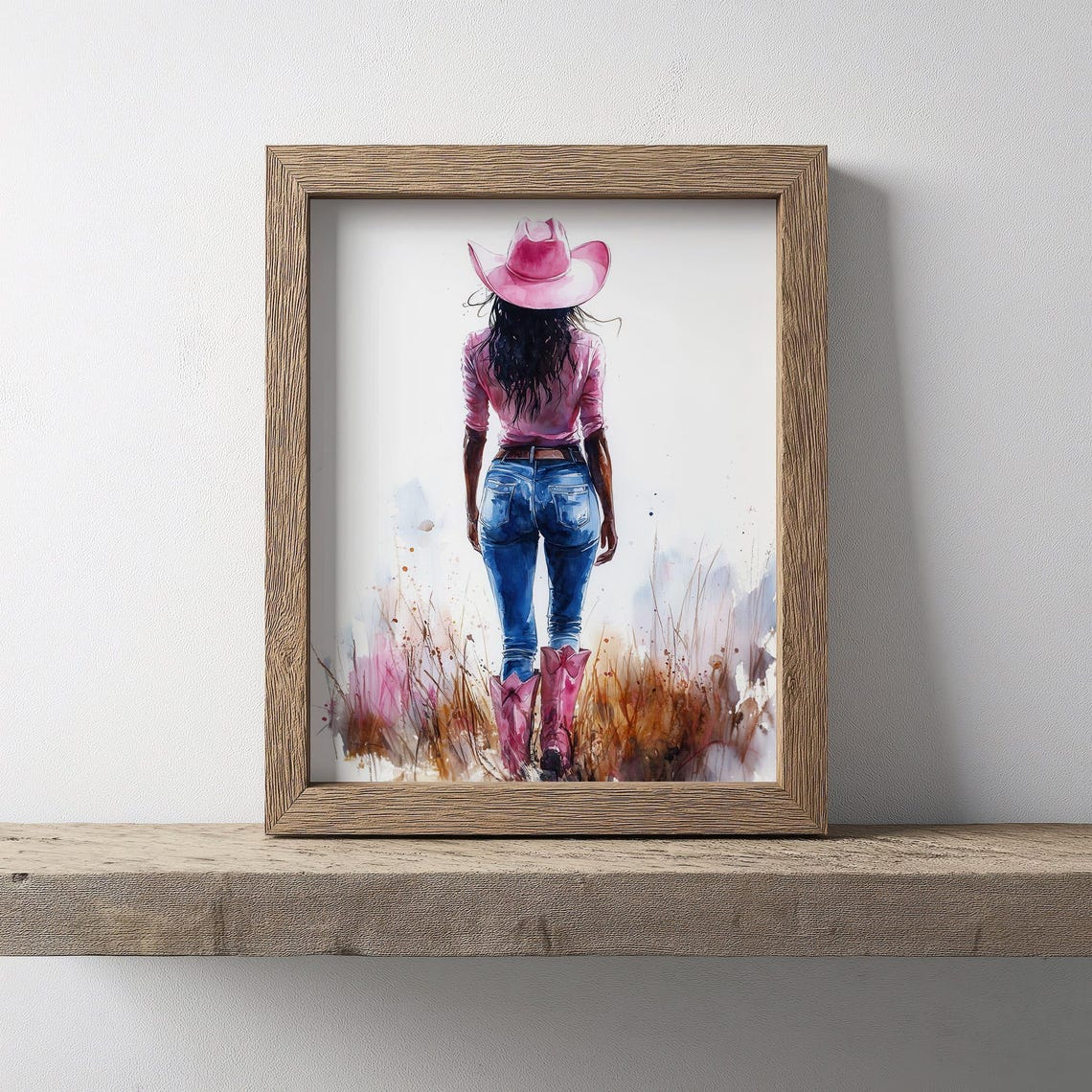 Cowgirl Art Print Black Woman Wall Art Pink Western Art Rustic Country Decor Country Girl Western Farmhouse - Image 2