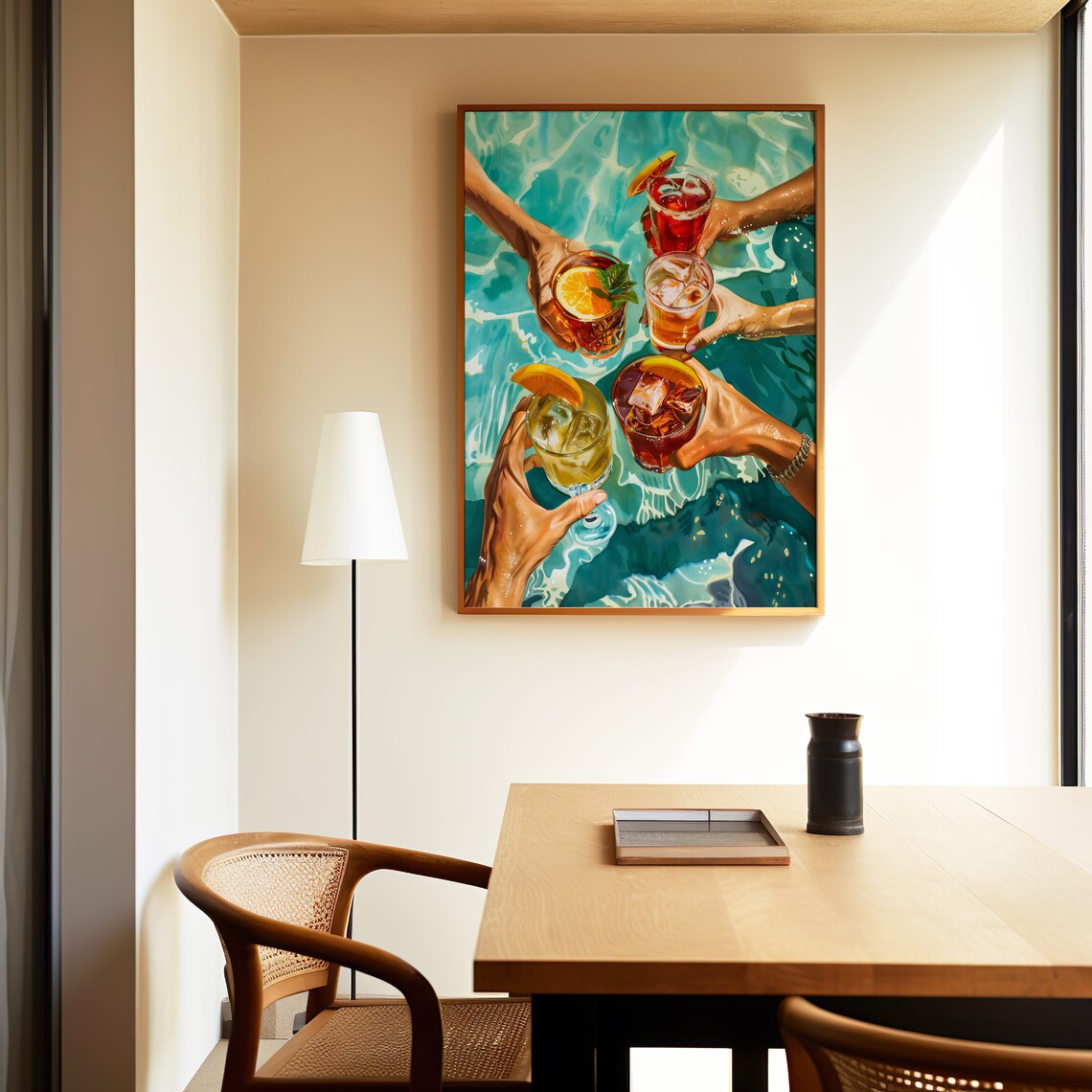 Poolside Cocktails Summer Drink Art Print - Image 3