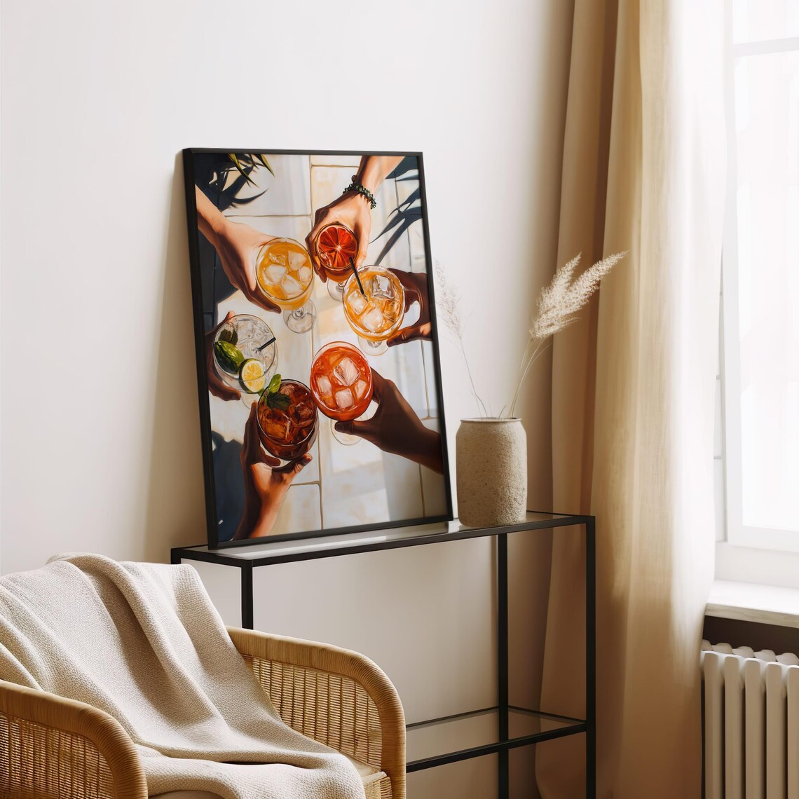 Cocktail Art Print, Trendy Bar Cart Kitchen Decor - Image 3