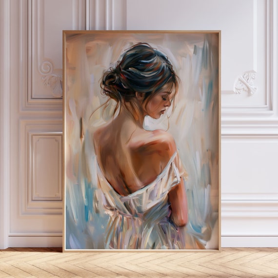 Soft Abstract Woman Portrait Art Print Feminine Wall Art Modern Home Decor Printable Art Instant