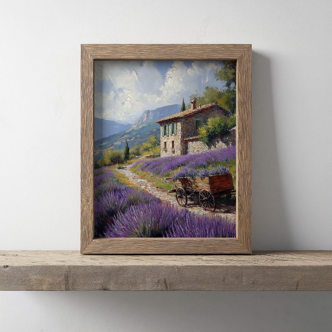 Lavender Field Art Print, Rustic Provence Landscape - Image 2