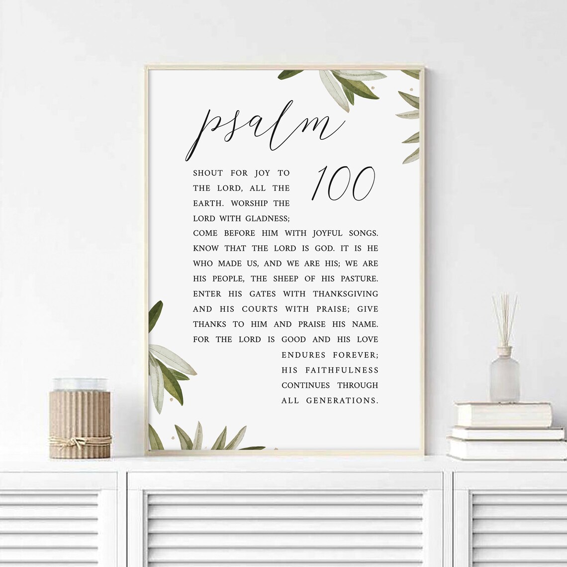 Psalm 100 Bible Verse Art Print, Christian Decor - Image 3
