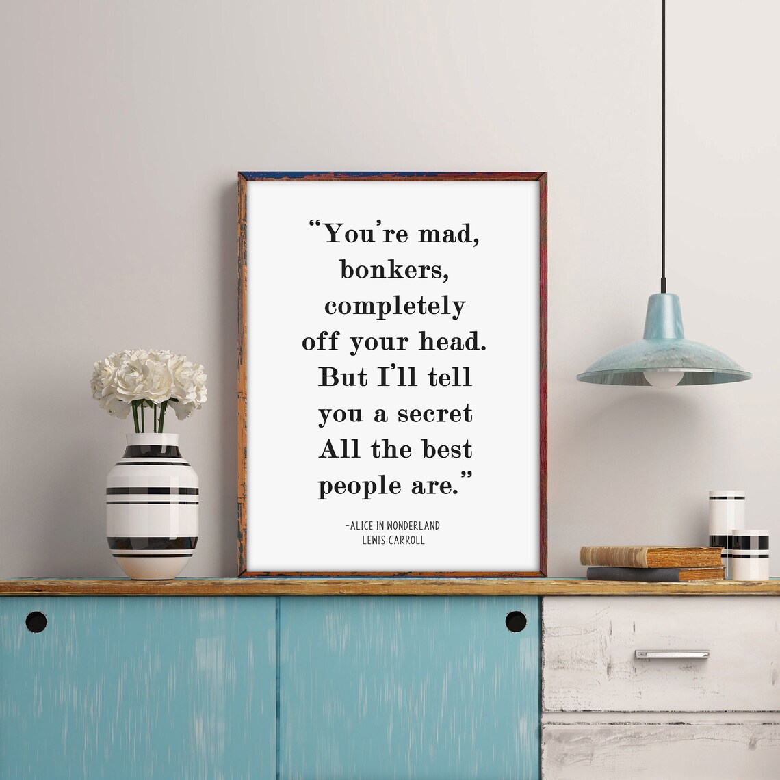 Alice In Wonderland Quote Art Print, Mad Hatter - Image 2