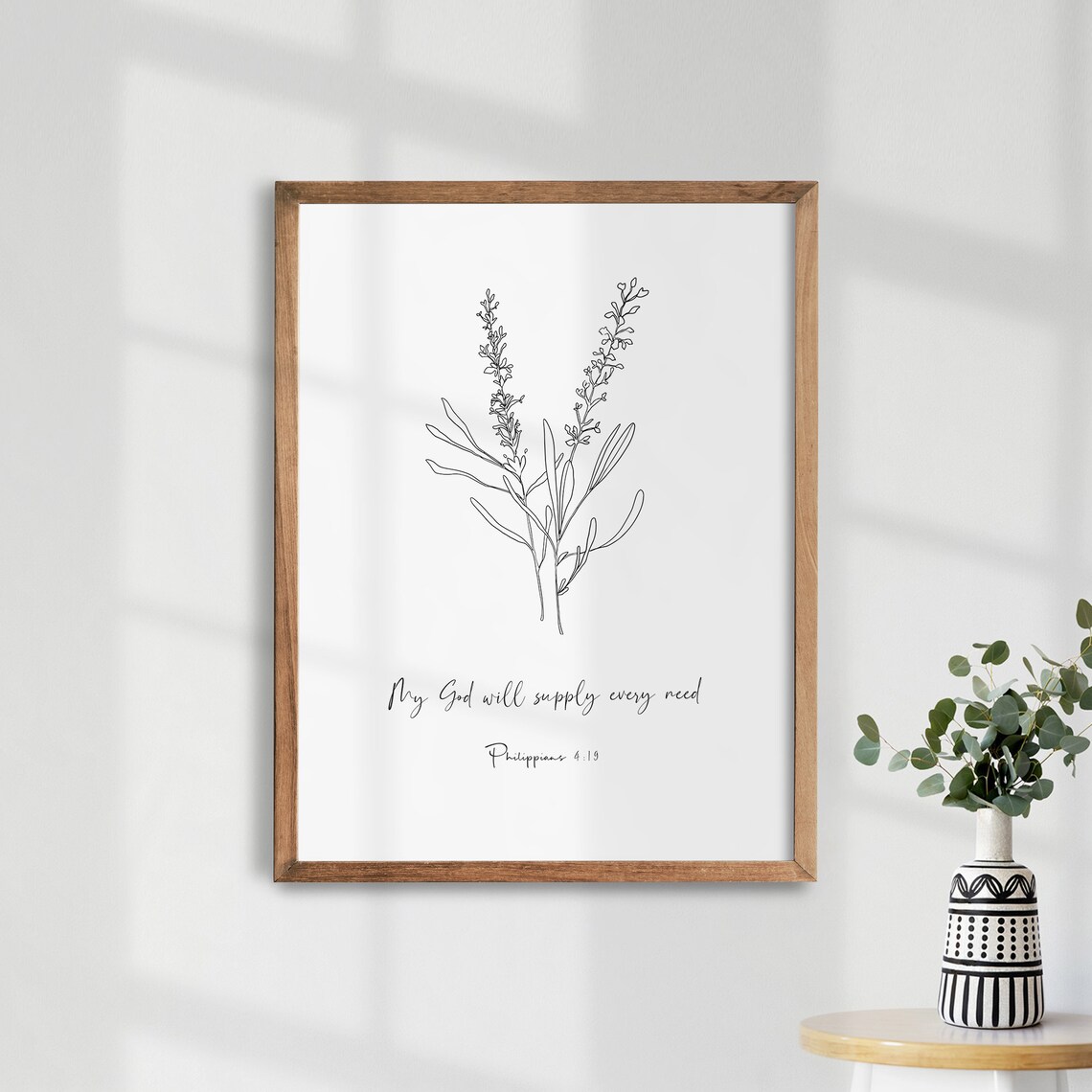 Philippians 4:19 Bible Verse Scripture Wall Art