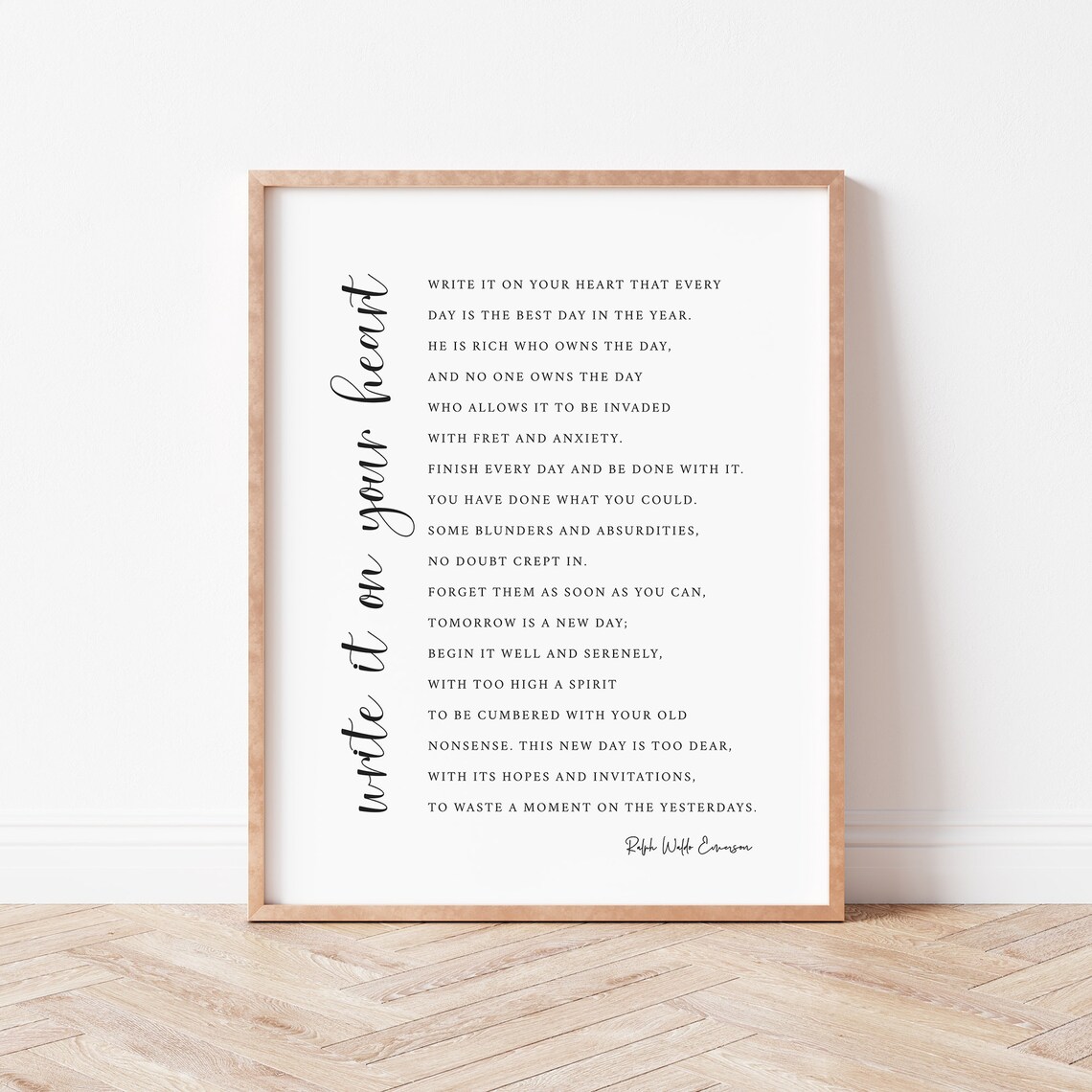 Write It On Your Heart Emerson Quote Art Print - Image 2